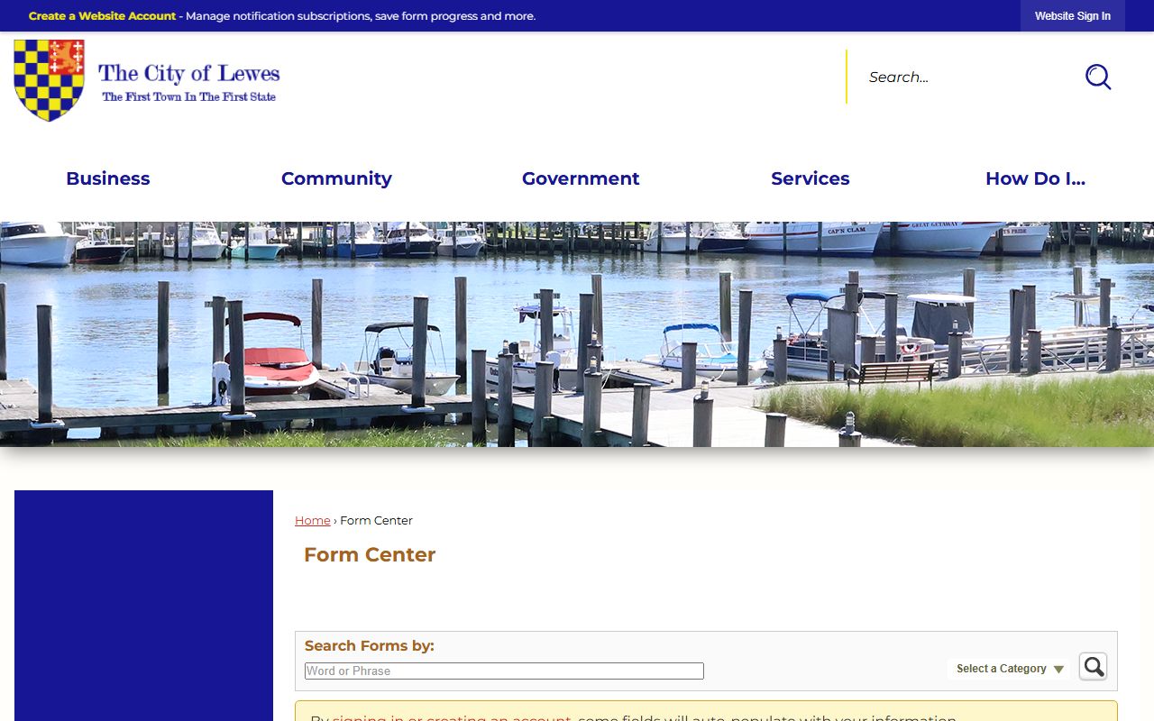 Lewes FOIA record request form for Lewes booking reports