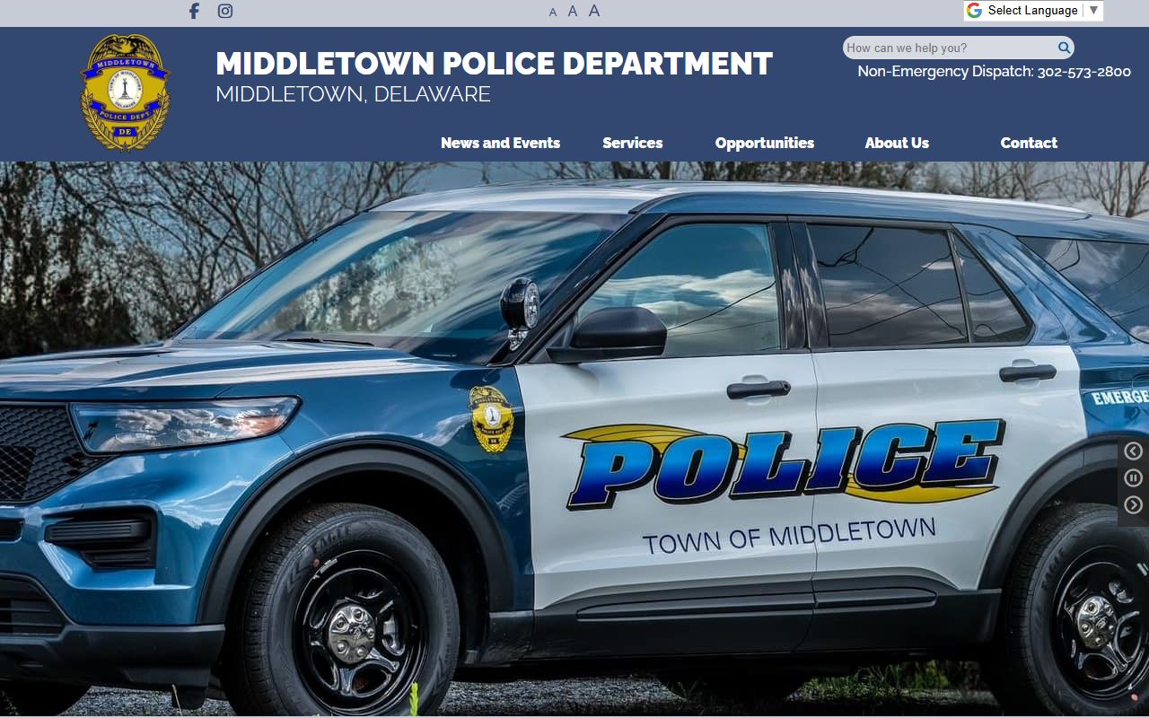 Middletown Police Department site for Middletown booking reports