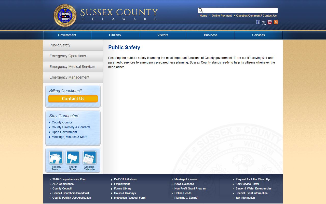 Sussex County Public Safety page for Seaford booking reports