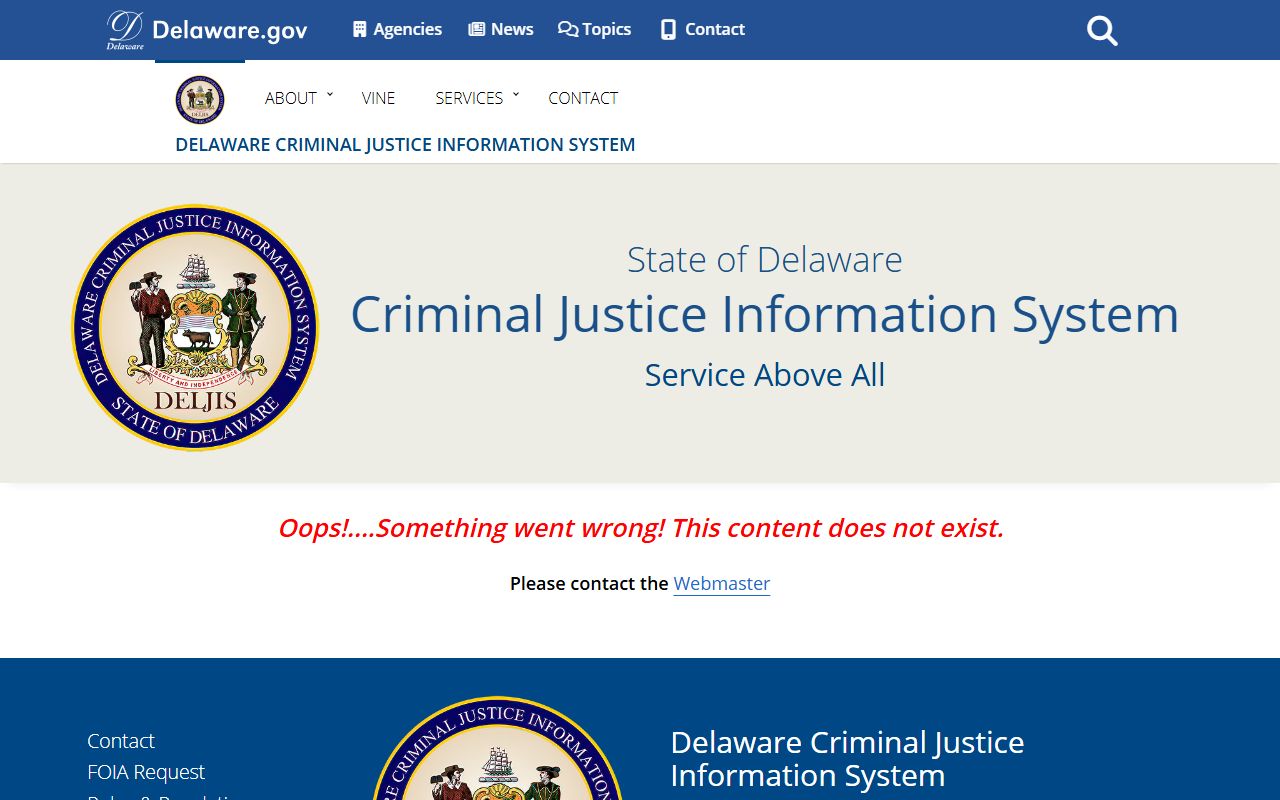 Delaware DELJIS system information for booking reports